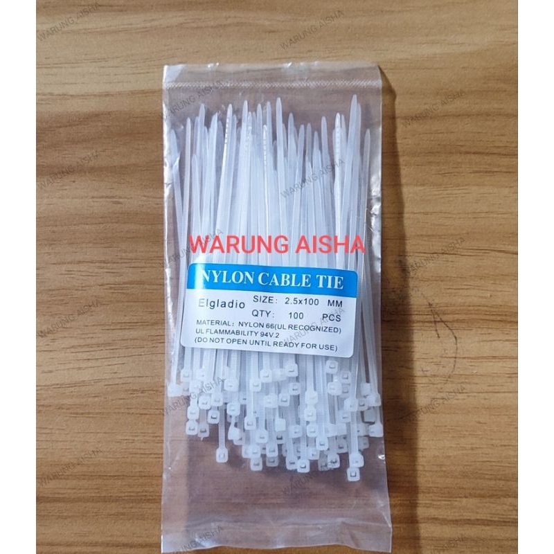 

Kabel Tie Ties Nilon Ukuran 10 cm Warna Putih per Bks isi 100 pcs