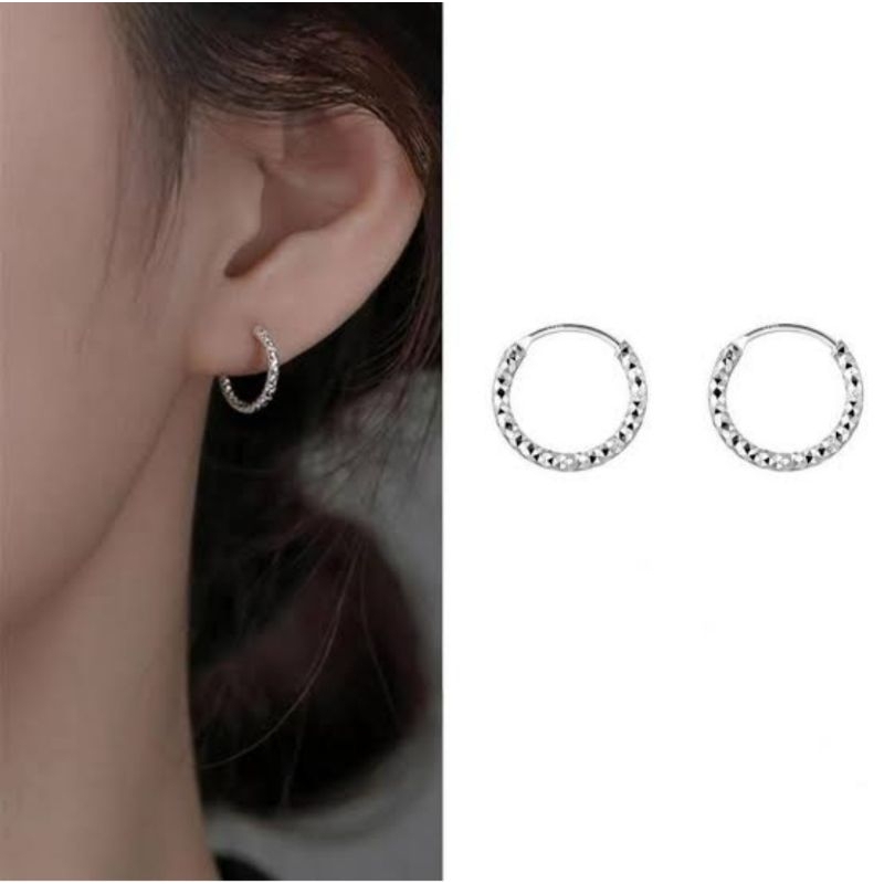 anting gipsy anak-anak titanium silver berlapis emas putih
