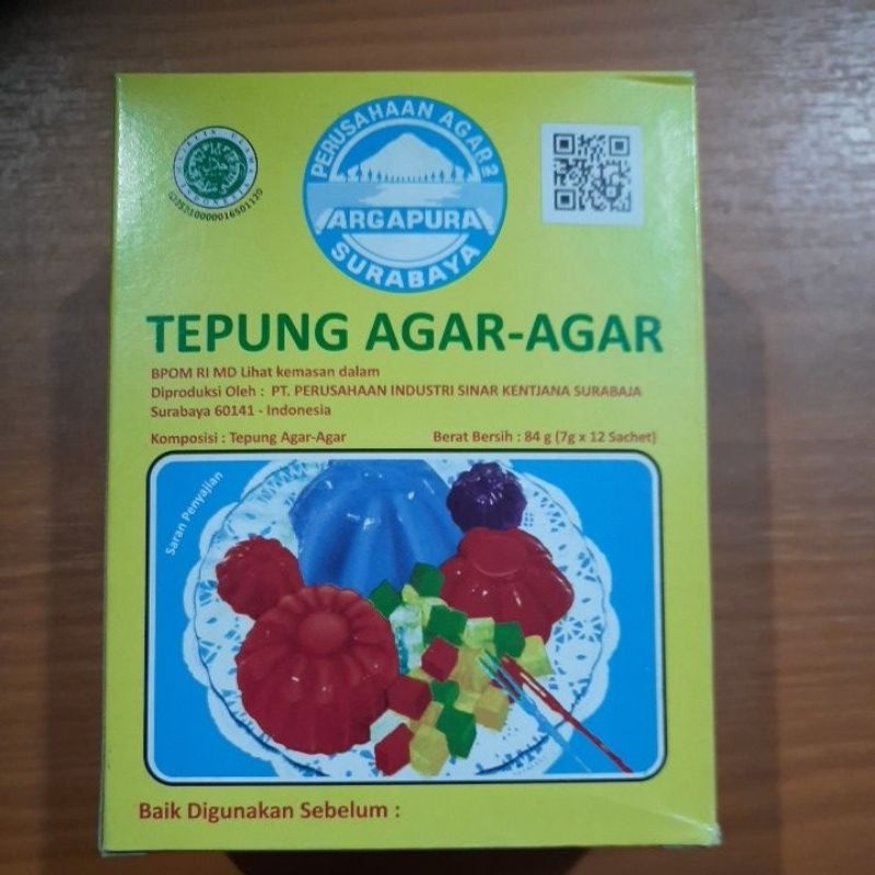 

Tepung Agar Agar Cap Argapura (1 Dus 12sachet )