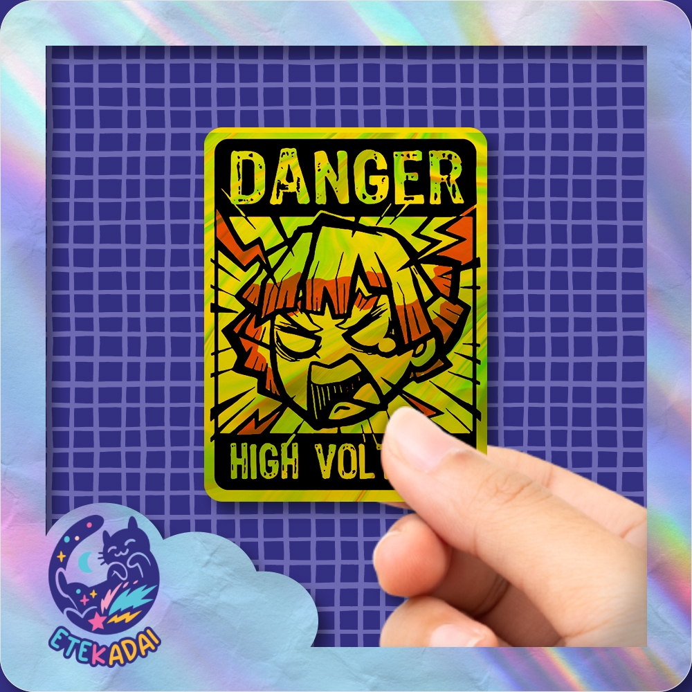 

Stiker Hologram Anime Demon Slayer - Zenitsu High Voltage