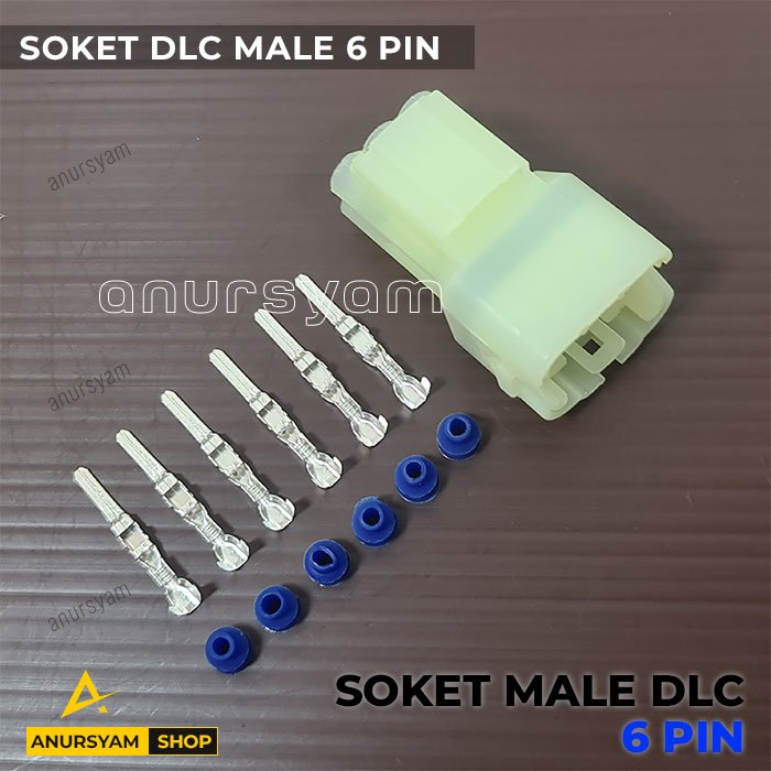 Soket DLC Male 6 Pin / Soket DLC Kawasaki Suzuki KTM 6 Pin Male