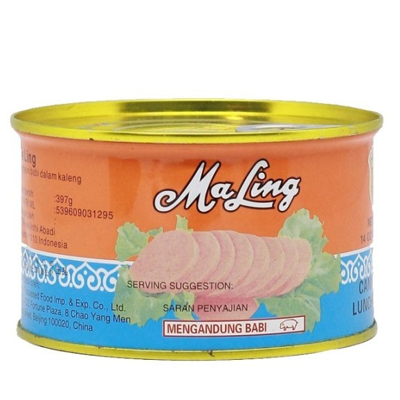 

Ham Maling Daging Babi Luncheon Meat 397gr