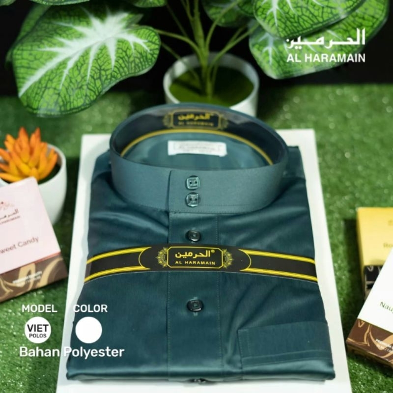 JUBAH HAROMAIN HIJAU MINT MUDA/HIJAU BOTOL TUA GAMIS ALHARAMAIN