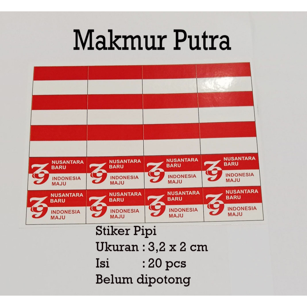 

Stiker Pipi Merah Putih Dirgahayu RI Agustusan