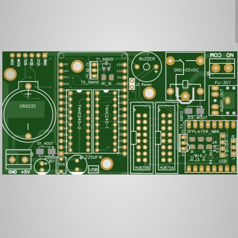 PCB controller JWS autotartil Panel RGB, jam digital running text 2 hub75