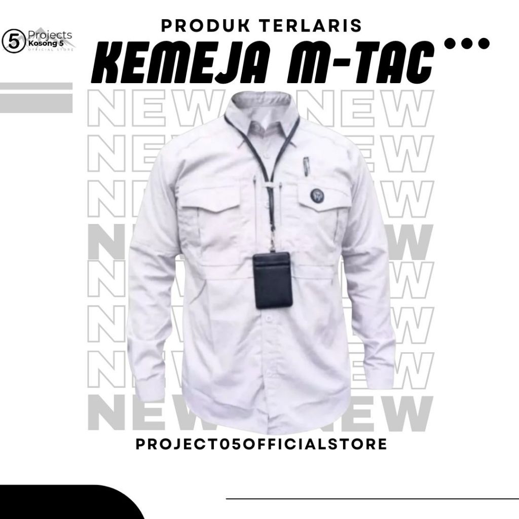 Kemeja putih pria lengan panjang M TAC /AtasanTactical Outdoor/Baju Lapangan pdh /Seragam kpps