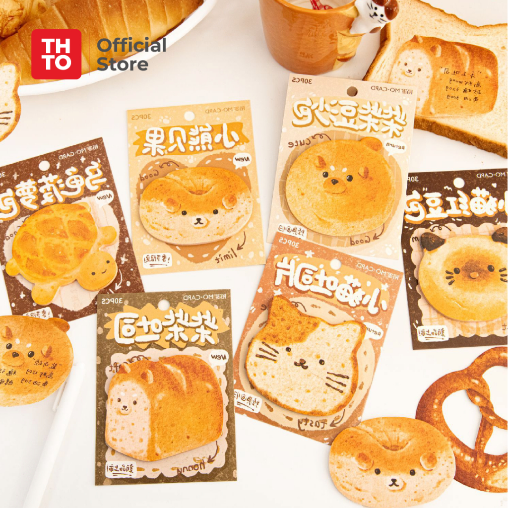 

THTO Sticker Sticky Paper Kertas Illustrasi Anabul Kucing Puppy Doggy Bread 30 Pcs Koreksi Stationery Lucu A137