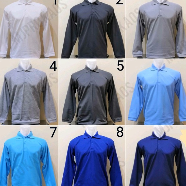 Kaos Polo Lengan Panjang Kaos Kerah Lengan Panjang Polo Shirt