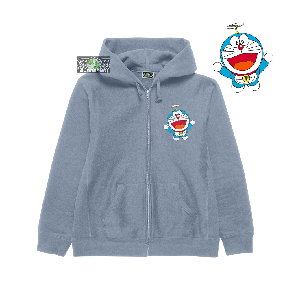 Jaket Anak Laki Perempuan Polos Zipper Motif DORAEMON DENIM Usia 3 4 5 6 7 8 9 10 Tahun Premium Qual