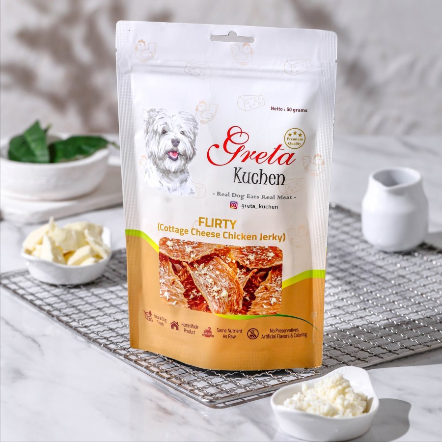 Greta Kuchen Flirty Cheese Cottage Chicken Jerky Dog Treats