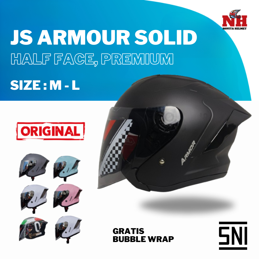 Helmet Half Face JS Armour Original Asli 100% Ori Standar SNI