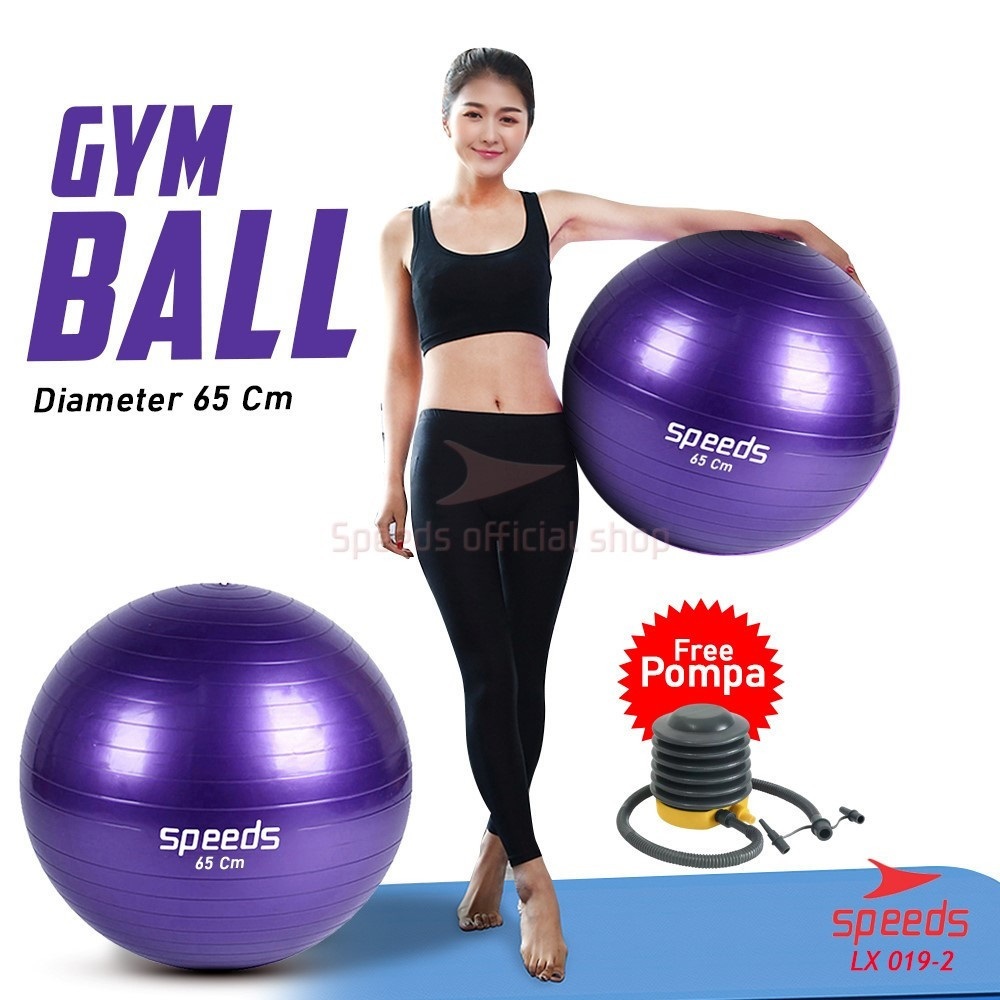 SPEEDS Gym Ball fitness 65 cm / Bola Gym / Bola yoga alat olahraga Gymball (Bonus Pompa) / GymBall A