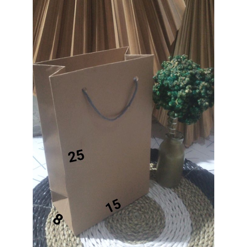

12pcs paperbag coklat uk 15x8x25