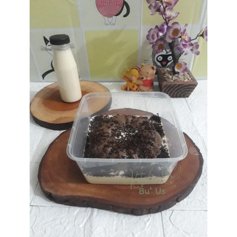 (Khusus instan) Puding coklat 15cm puding mandi puding siram puding ultah puding tart puding ulang t