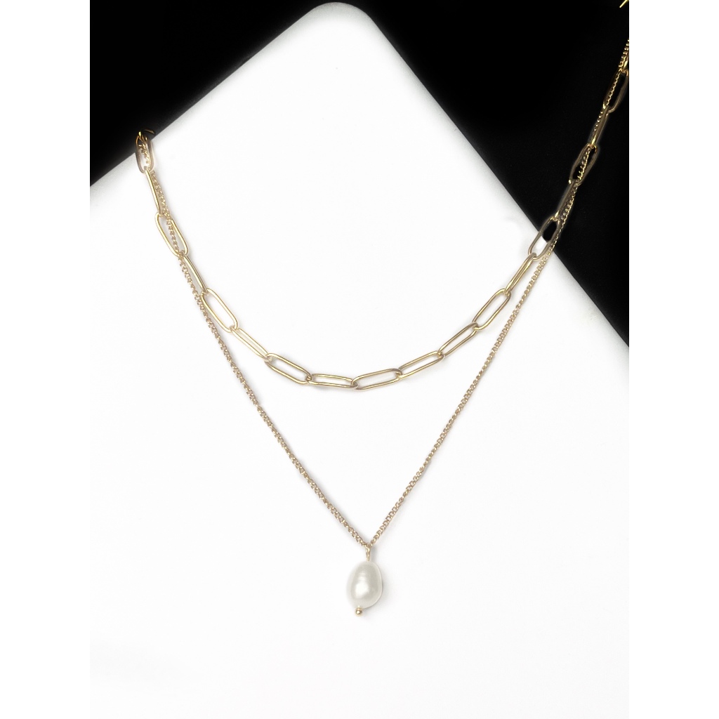 BRISTOL Necklace - Cultured Double Stack Pearl Necklace [Kalung Mutiara Asli]