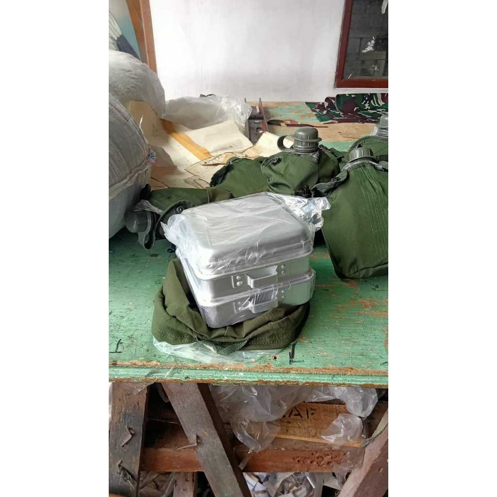 NESTING KOTAK TNI -  ALAT MASAK CAMPING - COOKING SET KOTAK - NESTING TNI