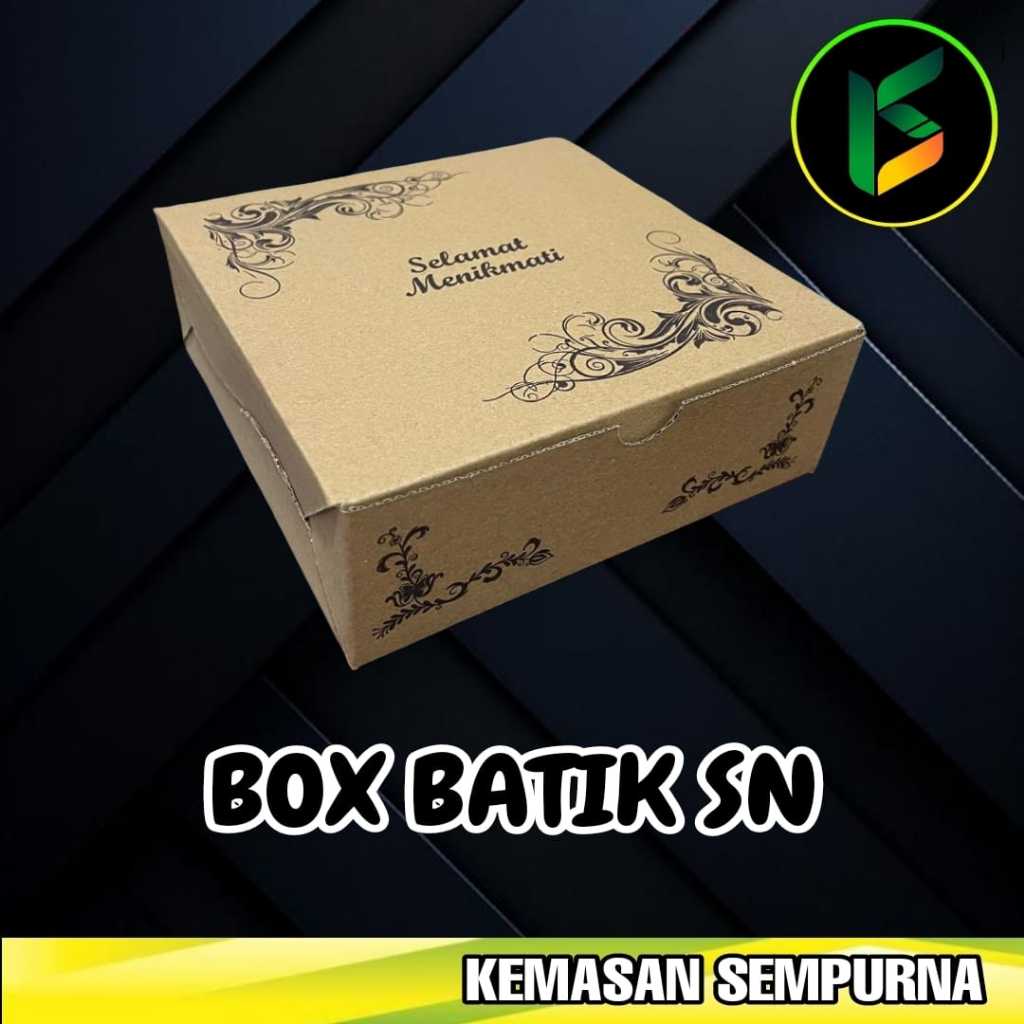 

Box Kardus Eflute Coklat Motif BATIK 18x18x7 Cm