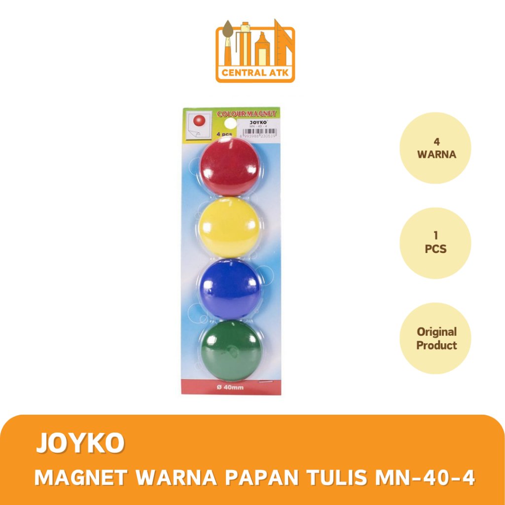 

MAGNET WARNA PAPAN TULIS WHITEBOARD / KULKAS JOYKO MN-40-4 (ISI 4 WARNA)