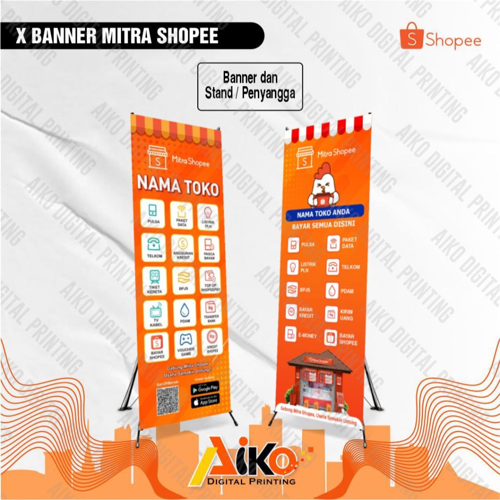 X-BANNER / STAND BANNER / STANDING BANNER MITRA SHOPEE