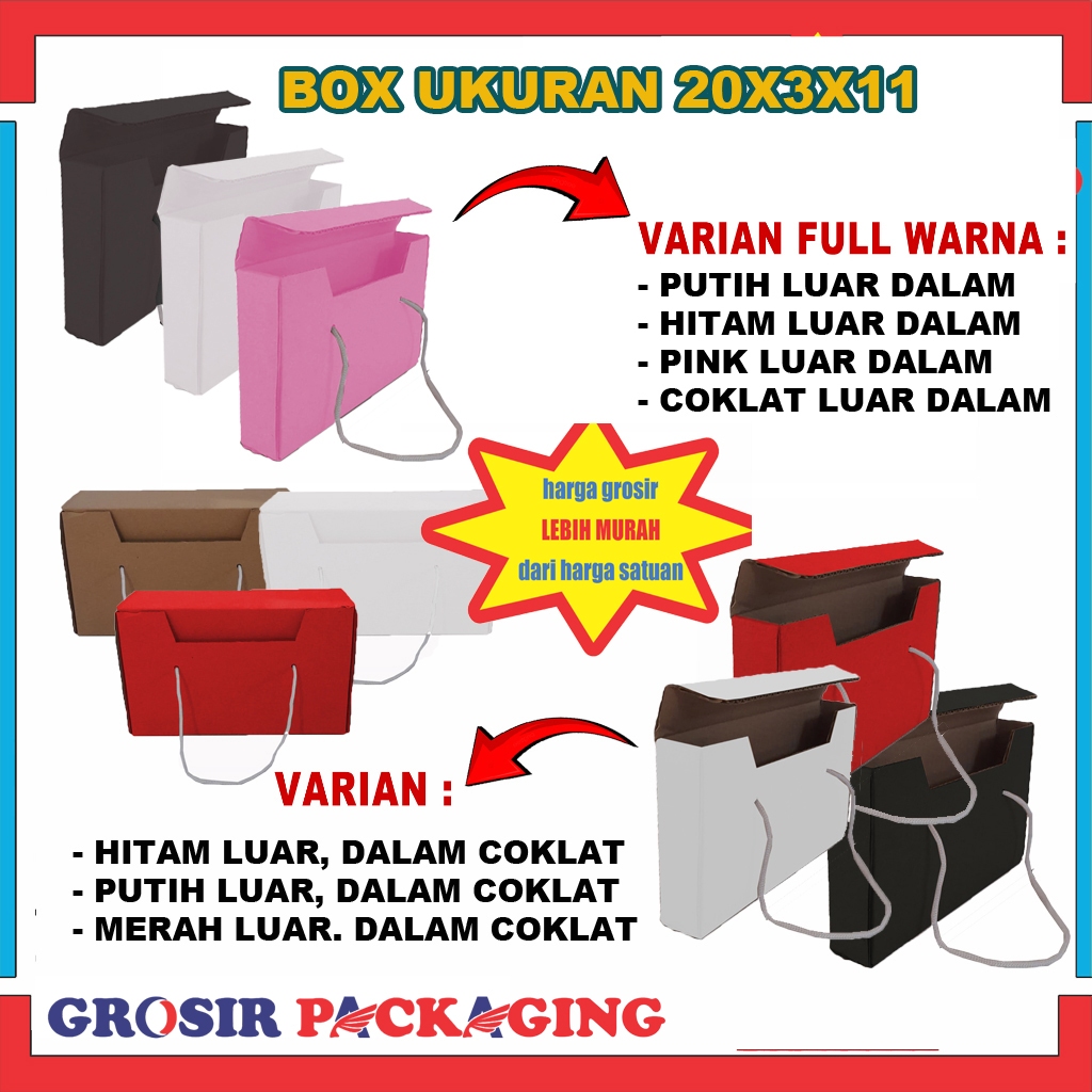 

(PAKET 500 PCS) Box 20x3x11/ Box Dompet/ Box Souvenir/ Box Tas