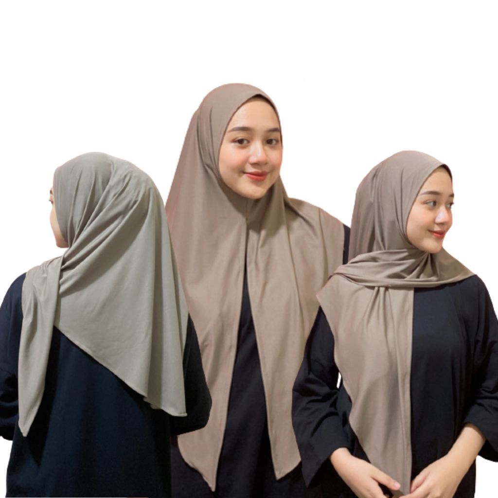 Hijab Segitiga Instan Jersey Jilbab Instan Belah Tengah Kerudung Bergo Segitiga Belah Tengah Kanaya