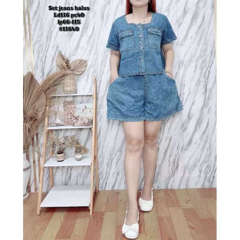 11640.Setelan jeans wanita import♦️