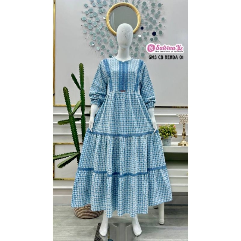 Gamis Salvina katbol motif kotak