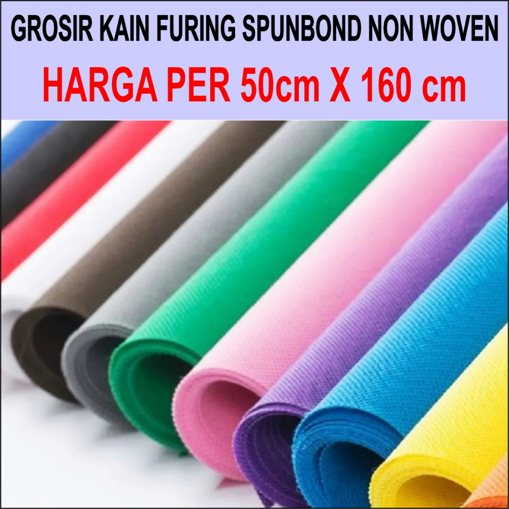 

(50x160cm) 75 GSM Kain Spunbond Buket Meteran lebar 160 cm 75gsm BAHAN TAS GOODIEBAG TOTEBAG