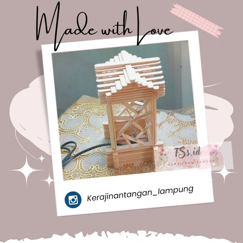PRAKARYA KERAJINAN LAMPU TIDUR STIK ES KRIM MURAH (No 2)