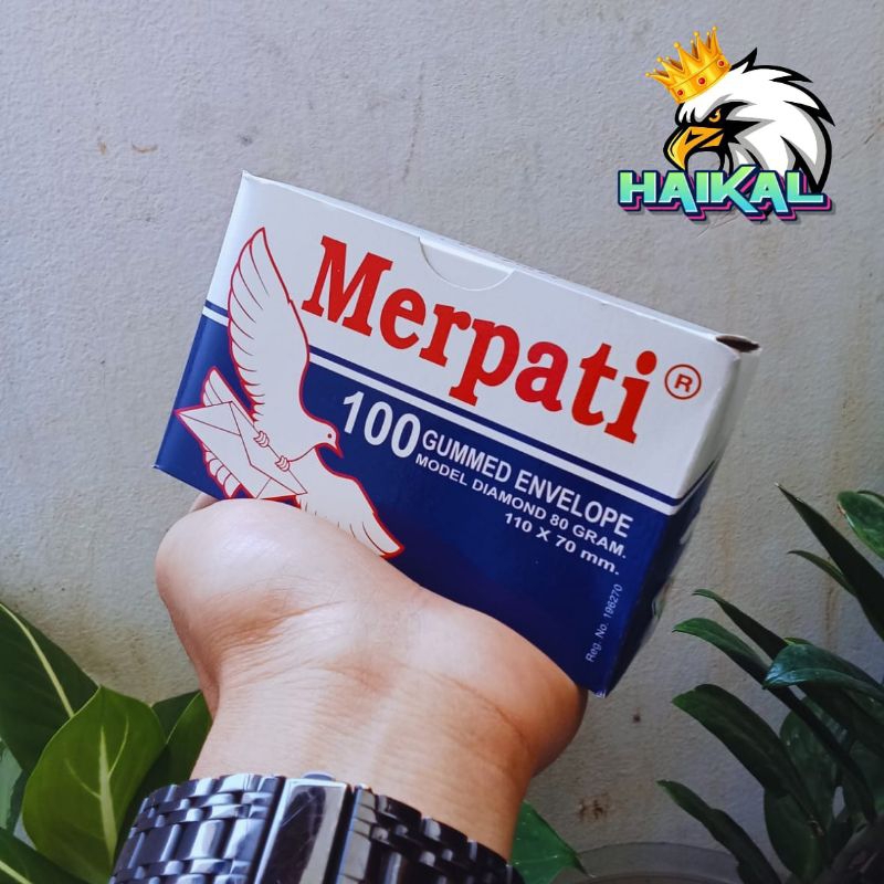 

1 Pak Amplop Merpati Polos Model Diamond Ukuran 110x70x70mm Isi (100pcs)