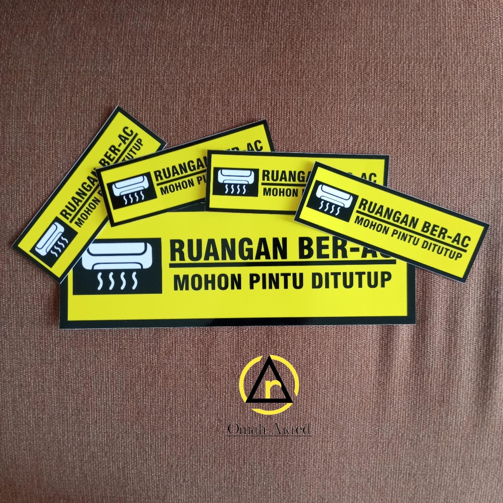 Stiker Ruang Ber-AC Mohon Tutup Pintu - Stiker Tutup Pintu Ruangan Ber-AC