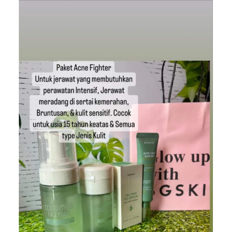 paket acne sensitif bg skin/paket acne bg skin kulit sensitif dan jerawat meradang
