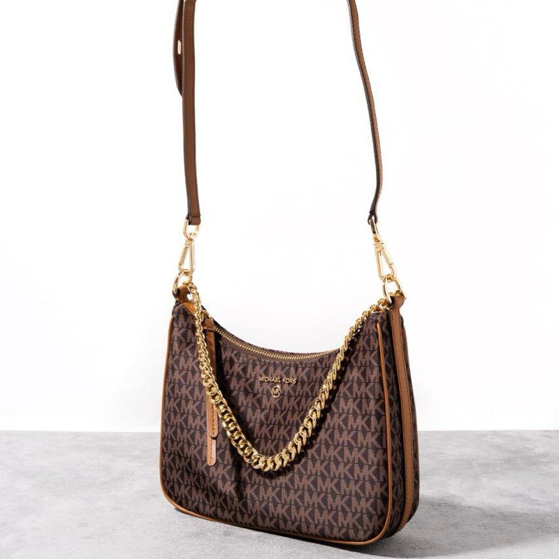 Original Michael Kors MK Jet Set Charm Small Signature Monogram Crossbody Chain Shoulder Bag