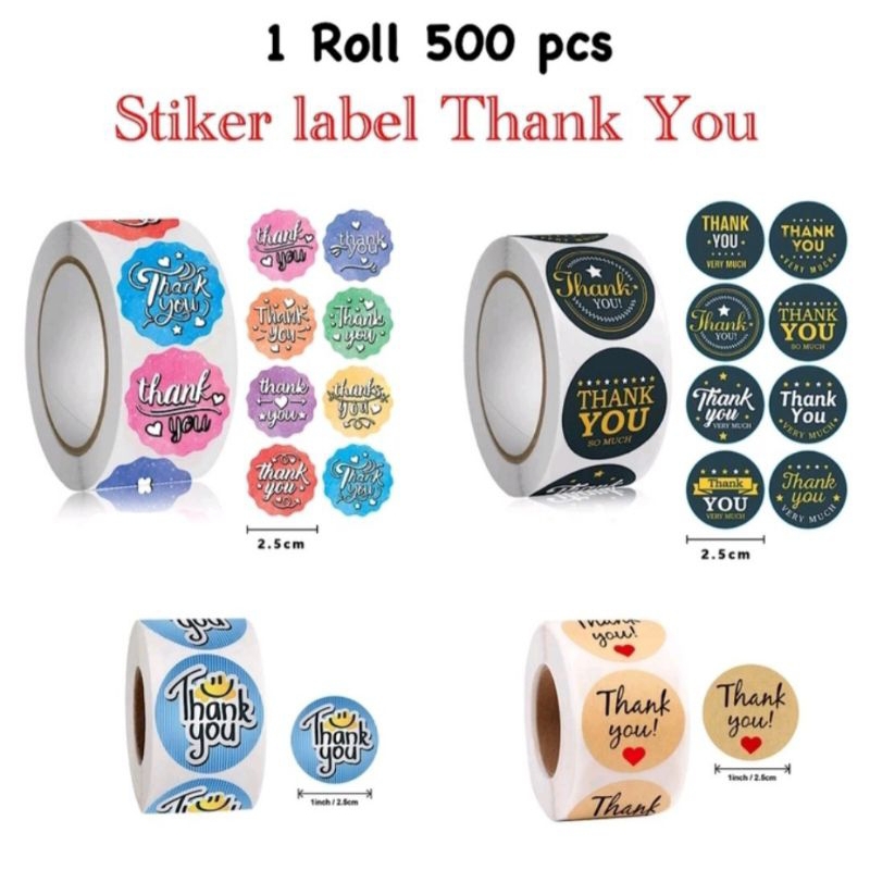 

Sticker Label Tempel Thank You Roll 500pcs Gift Souvenir Craft DIY
