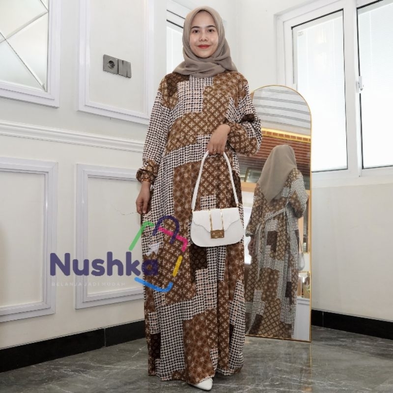 Gamis Rayon Motif Ld 110 /  Gamis Motif Terbaru / Rayon Premium Quality