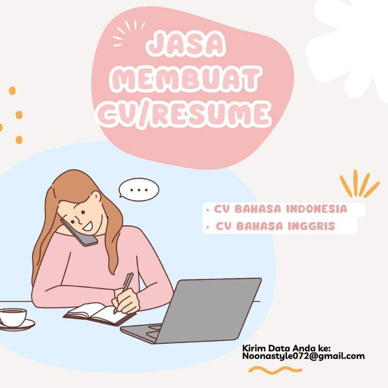 Jasa Pemmbuatan CV/resume Lamaran Kerja Bahasa indonesia/Bahasa Inggris Part 1