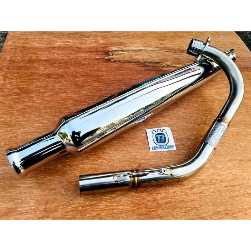 Knalpot cb cobi corbi cb gl mp  / knalpot corbi plor made in madiun set leher stenlis pnp cb gl mp