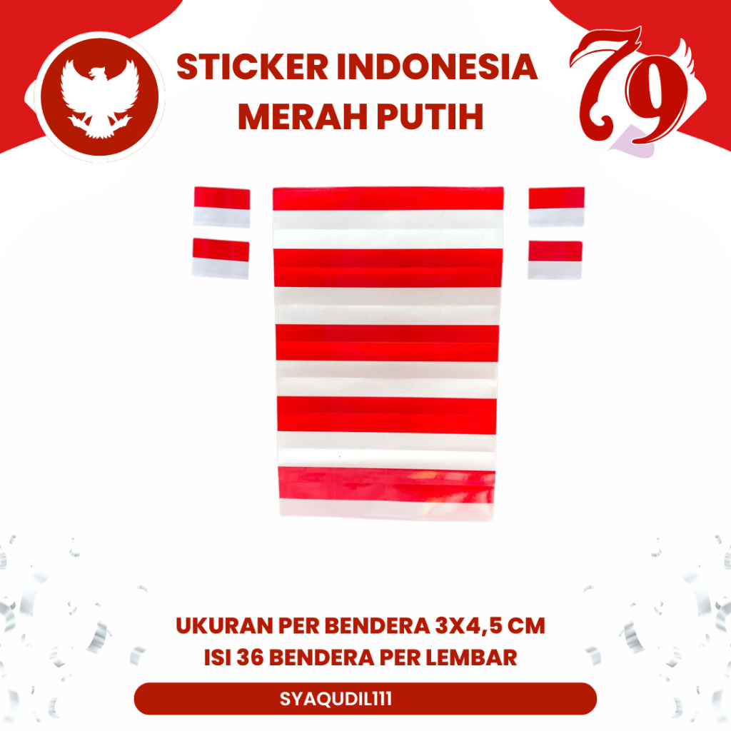 

Sticker Pipi Bendera Merah Putih Isi 36 Per Lembar