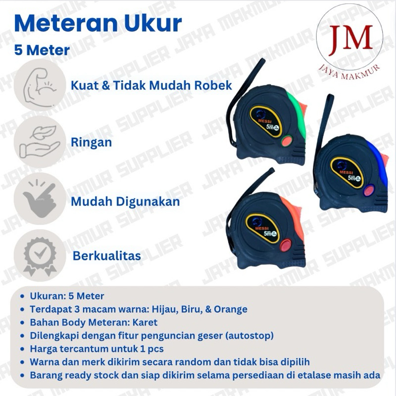 Meteran Tukang 5 Meter | Meteran 5 Meter