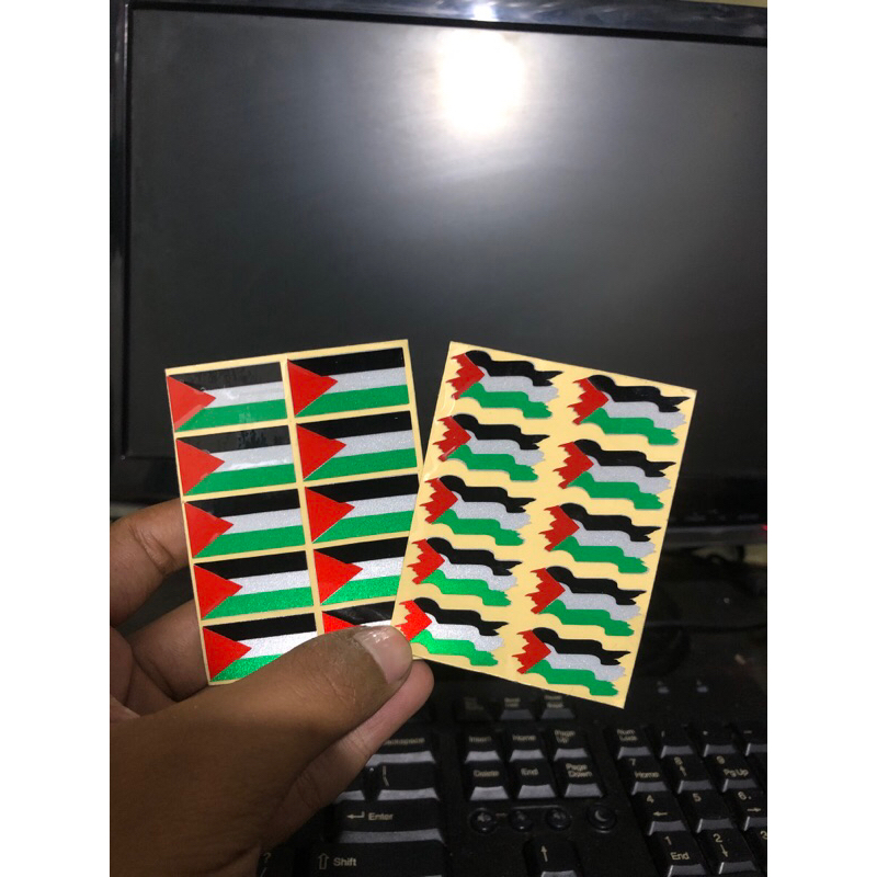 

( isi 10 pc ) sticker cutting palestina, sticker bendera palestine cutting