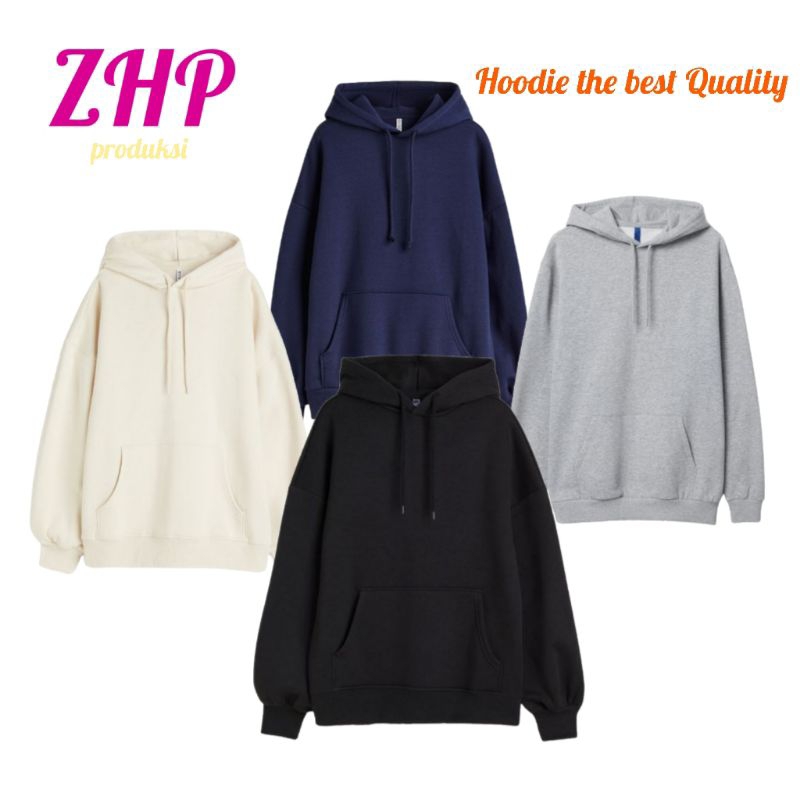 Hoodie polos Sweater Polos Pria Wanita Hitam - Putih - Abu -Navy Size M L XL XXL
