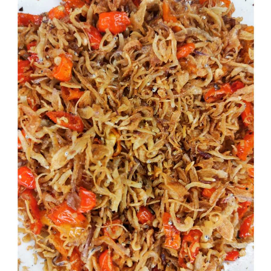 

BAWANG GORENG REBON PEDAS TANPA PENGAWET / KEMASAN 25 GR