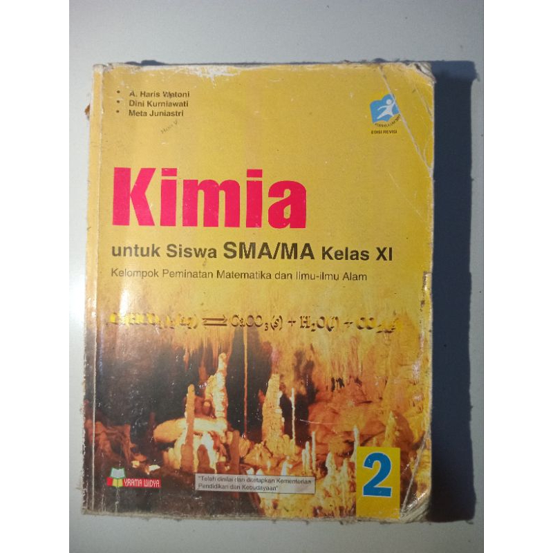 

BUKU BEKAS/BUKU SECOND KIMIA KELAS 12/KELAS 2 SMA/MA KURIKULUM 2013 PENERBIT YRAMA WIDYA