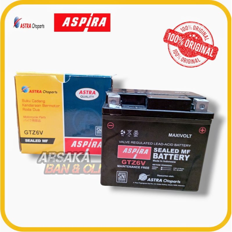 AKI GTZ6V ASPIRA ORIGINAL aki motor vario 125/150 original