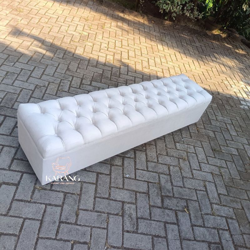 Puff Sofa Stool Bench 180 cm Sofa Bangku Panjang Rangka Kayu Jati | Karang Furniture Jepara