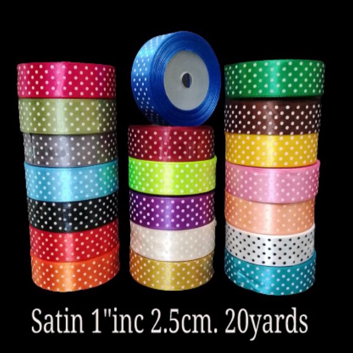 

MURMER Pita SATIN POLKADOT 1inc 25mm 2Yards