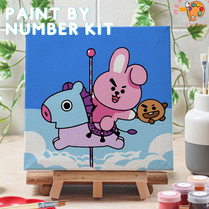 

TERJAMIN BAGUS Paint by number lukisan BTS VER 3 canvas 2x2 cm painting kit set melukis