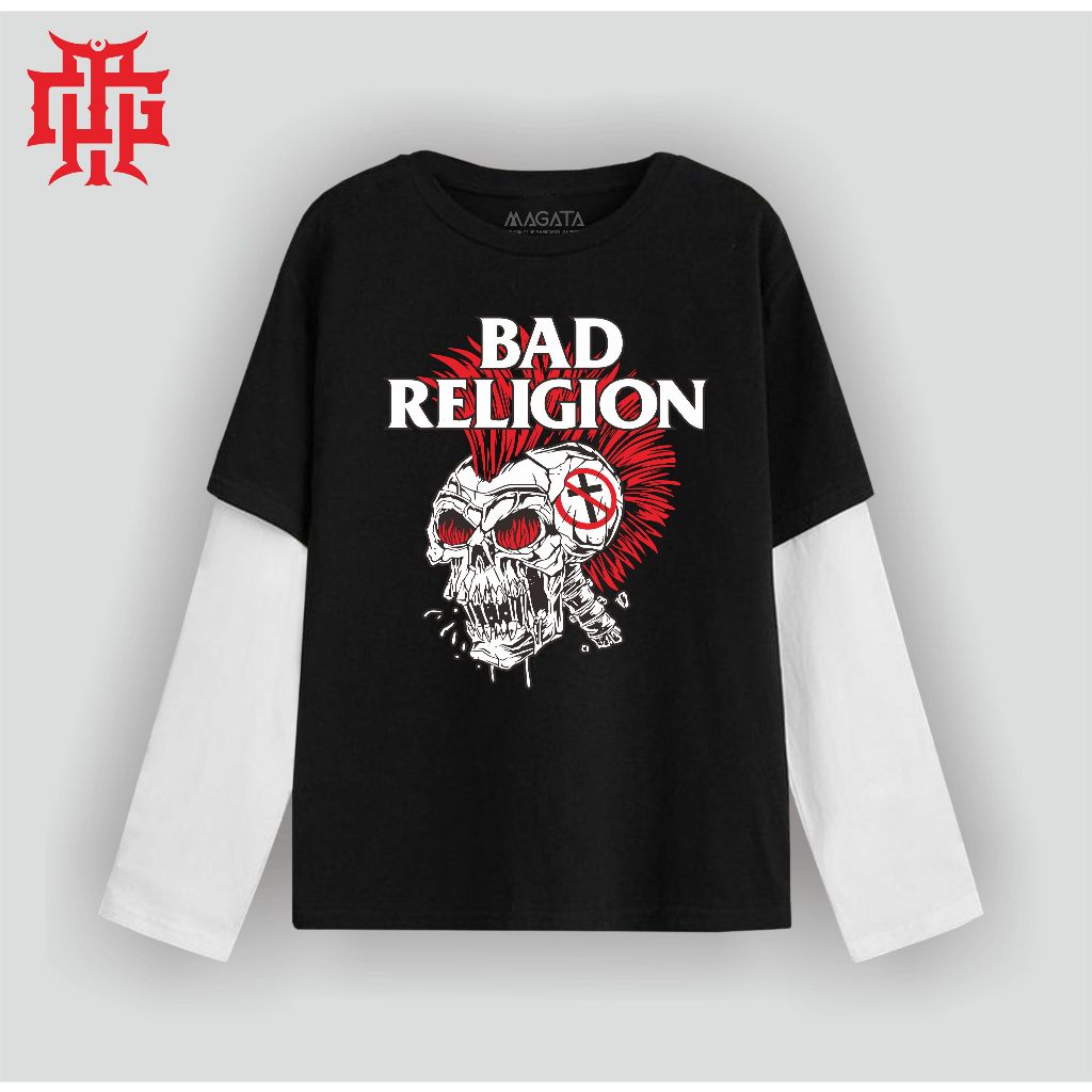 Populasi Official T-shirt Double layer  long sleeve bad religion punk Streatwear Unisex