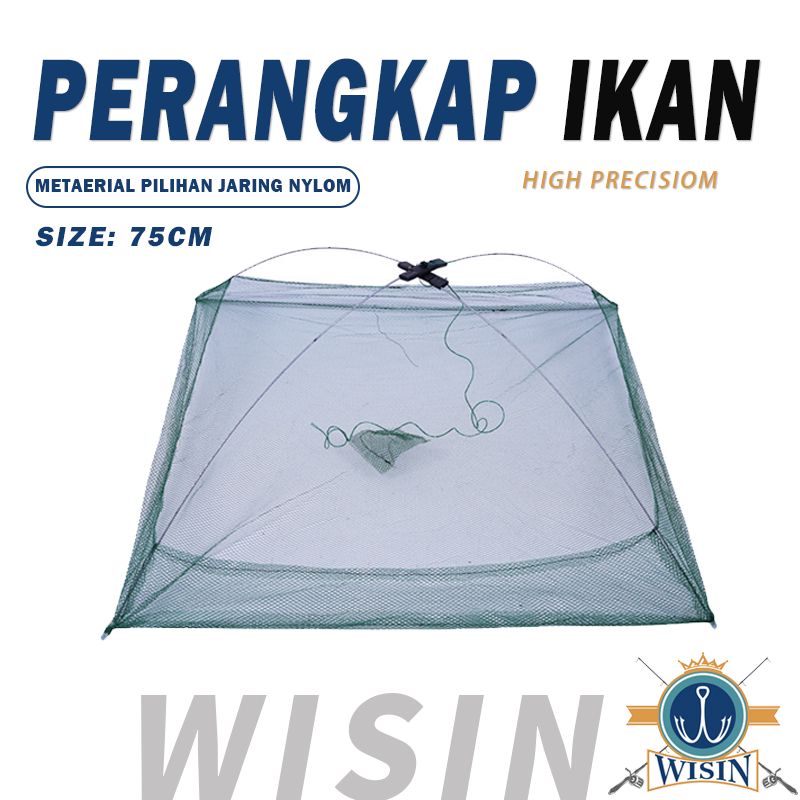 Jaring Perangkap Udang Kepiting Ikan Kecil Model Segiempat Tahan Lama Portable Perangkap Kepiting Pe