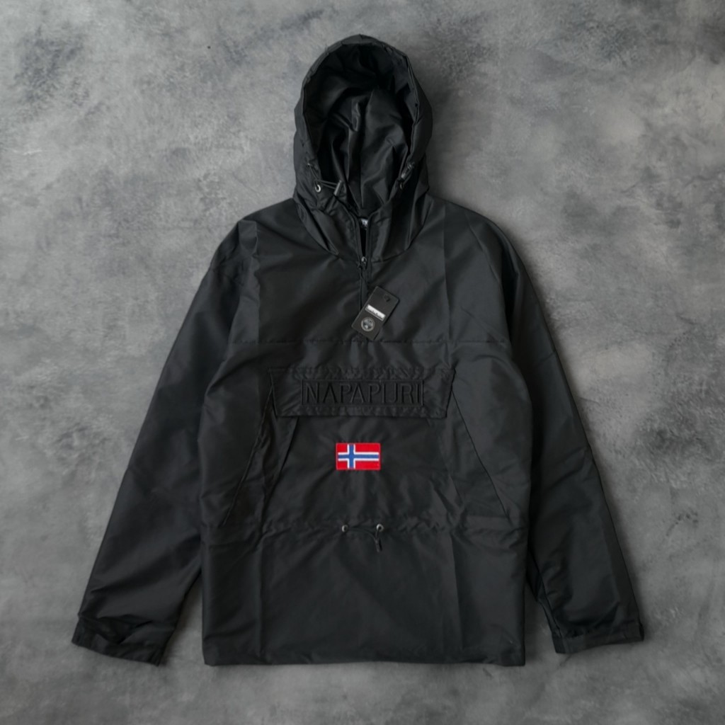 WINDBREAKERS NAPAJIR . JAKET PARASUT TNF SPORTY HOODIE FULLTAG BISA COD